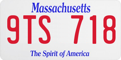 MA license plate 9TS718