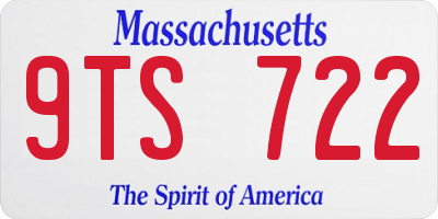 MA license plate 9TS722