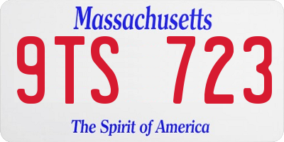 MA license plate 9TS723