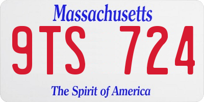 MA license plate 9TS724