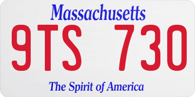 MA license plate 9TS730