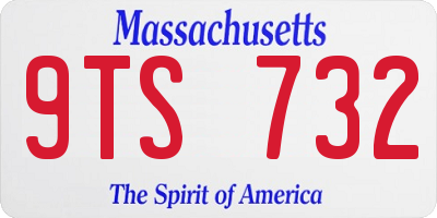 MA license plate 9TS732