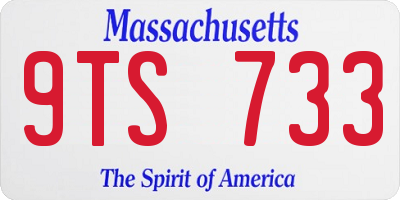 MA license plate 9TS733