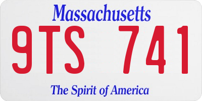 MA license plate 9TS741