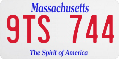 MA license plate 9TS744