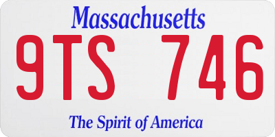 MA license plate 9TS746