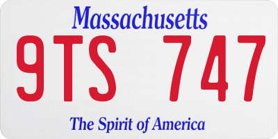 MA license plate 9TS747