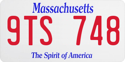 MA license plate 9TS748
