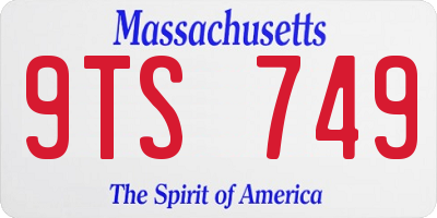 MA license plate 9TS749