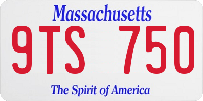 MA license plate 9TS750