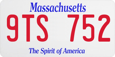 MA license plate 9TS752