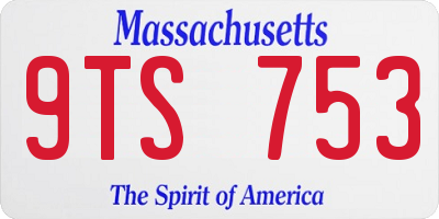MA license plate 9TS753