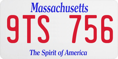 MA license plate 9TS756