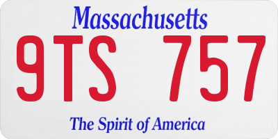 MA license plate 9TS757