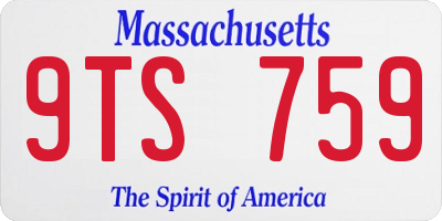 MA license plate 9TS759