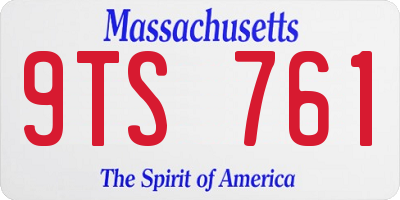 MA license plate 9TS761