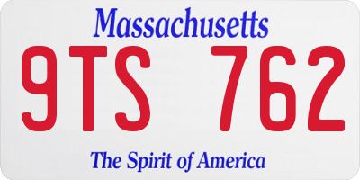 MA license plate 9TS762