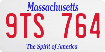 MA license plate 9TS764