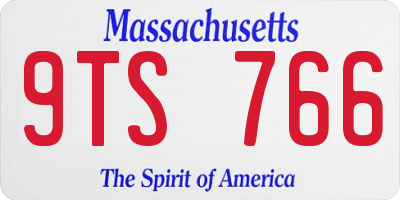 MA license plate 9TS766