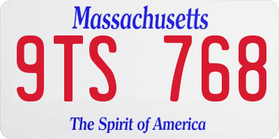 MA license plate 9TS768