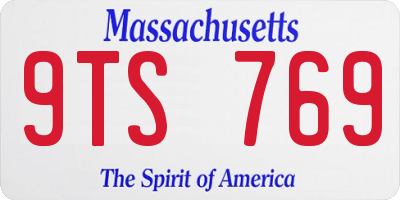 MA license plate 9TS769