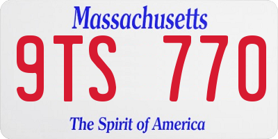 MA license plate 9TS770