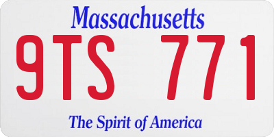 MA license plate 9TS771