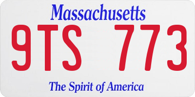 MA license plate 9TS773