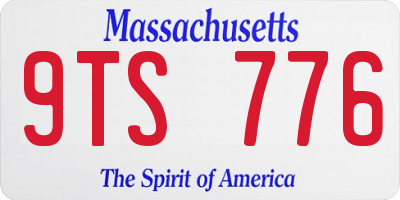 MA license plate 9TS776