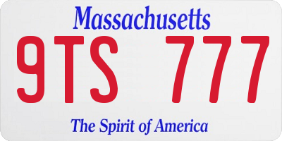 MA license plate 9TS777