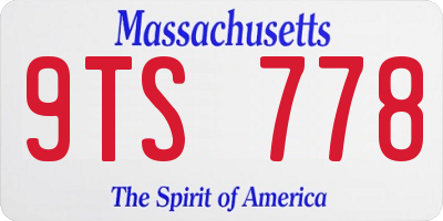 MA license plate 9TS778