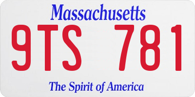 MA license plate 9TS781