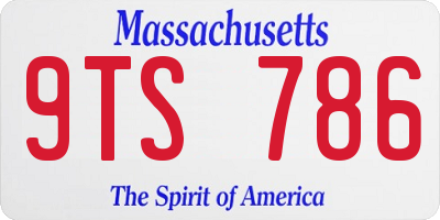 MA license plate 9TS786