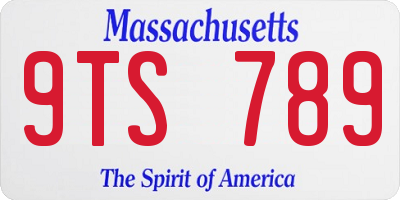 MA license plate 9TS789