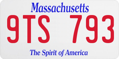 MA license plate 9TS793