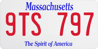MA license plate 9TS797