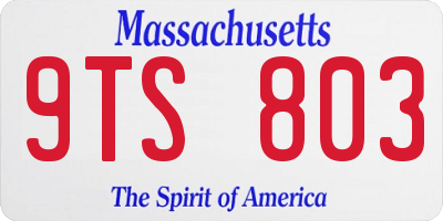 MA license plate 9TS803