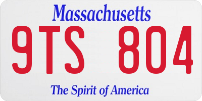 MA license plate 9TS804