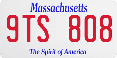MA license plate 9TS808