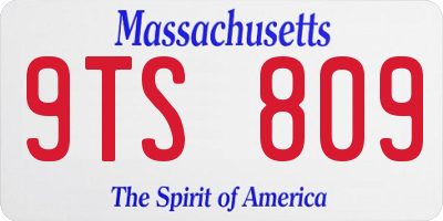 MA license plate 9TS809