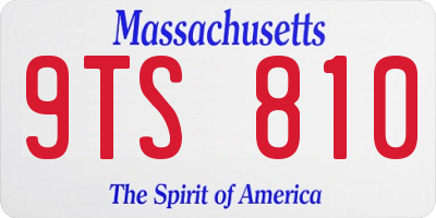 MA license plate 9TS810