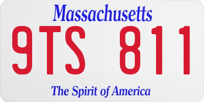MA license plate 9TS811