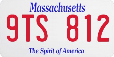 MA license plate 9TS812