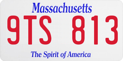 MA license plate 9TS813