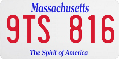 MA license plate 9TS816