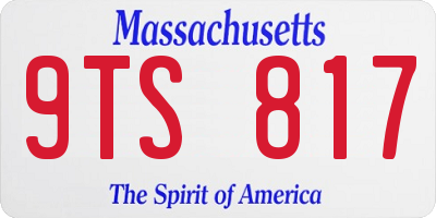 MA license plate 9TS817