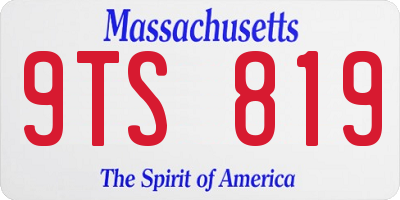 MA license plate 9TS819