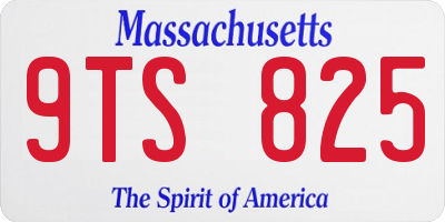 MA license plate 9TS825