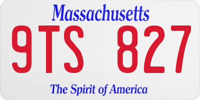 MA license plate 9TS827