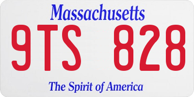 MA license plate 9TS828